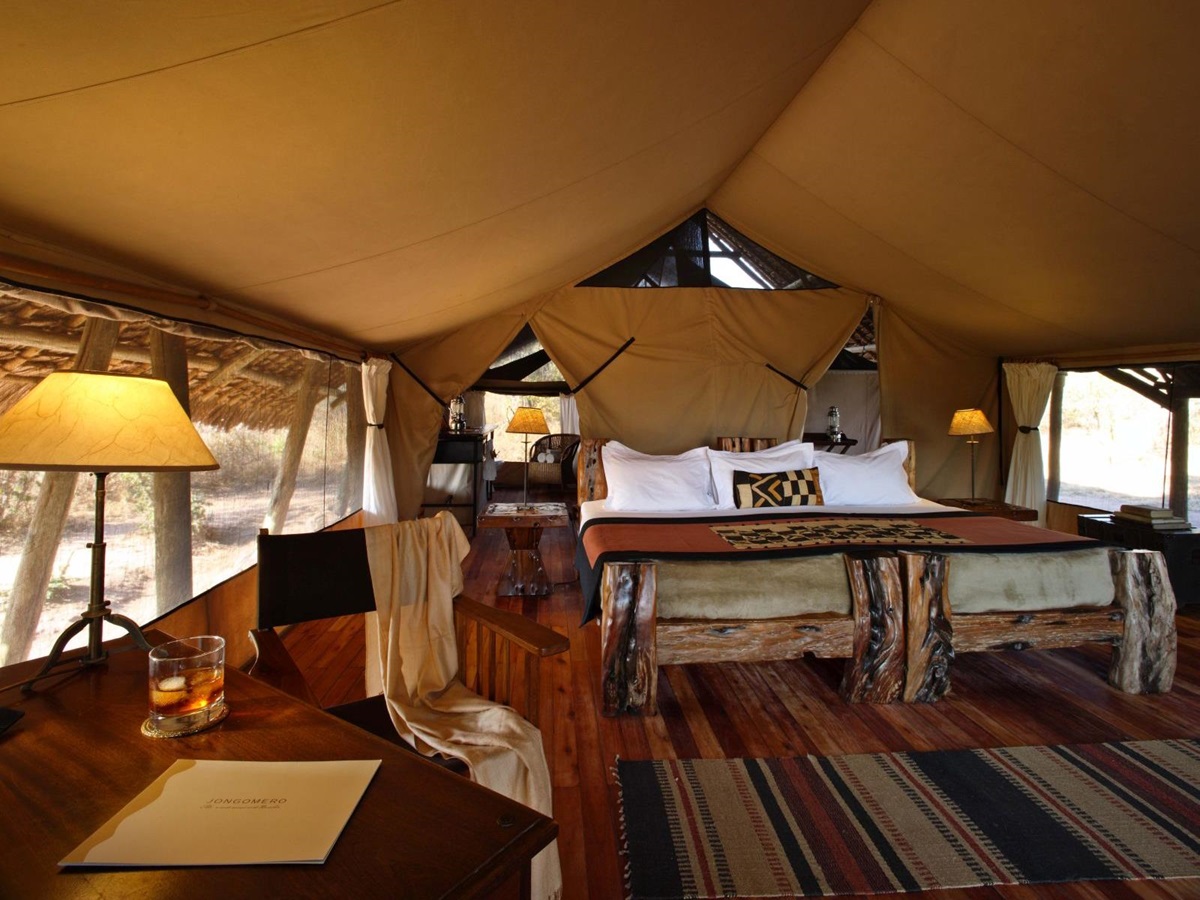 Tent interior at Jongomero in Tanzania