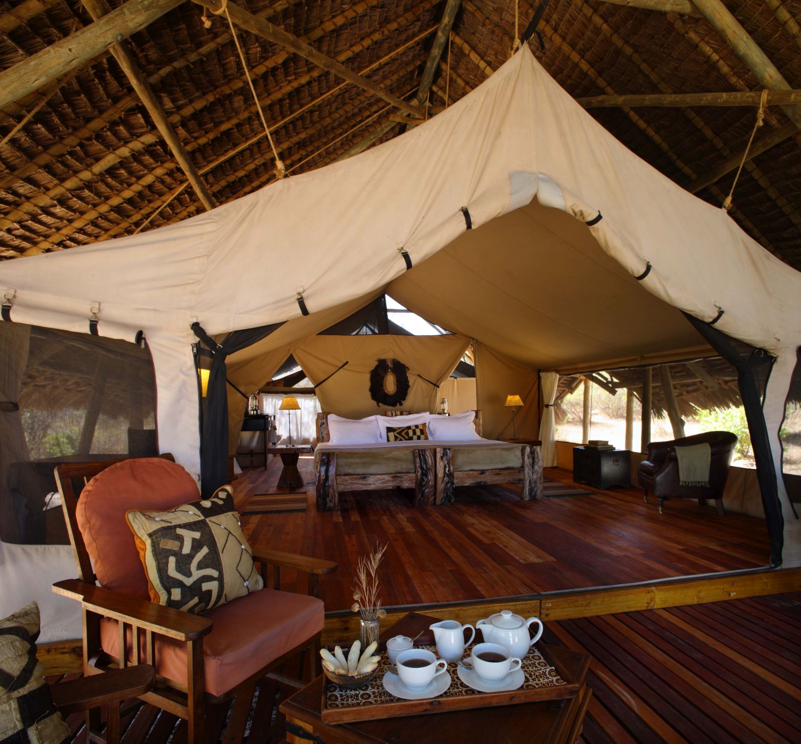 Tent interior at Jongomero in Tanzania  