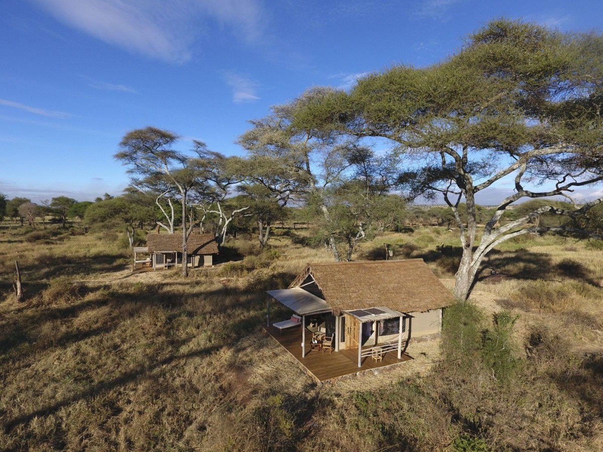 Birds eye view of camp at Kuro Tarangire in Tanzania