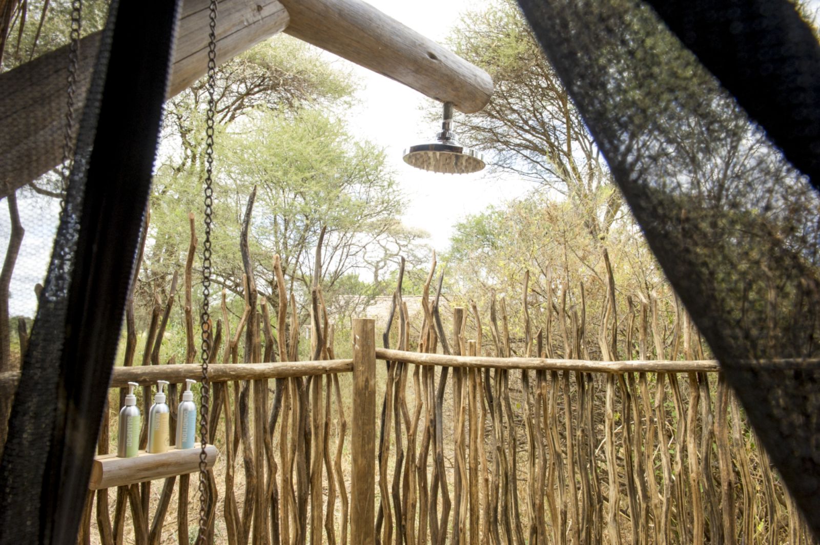 Outdoor shower at Kuro Tarangire in Tanzania 