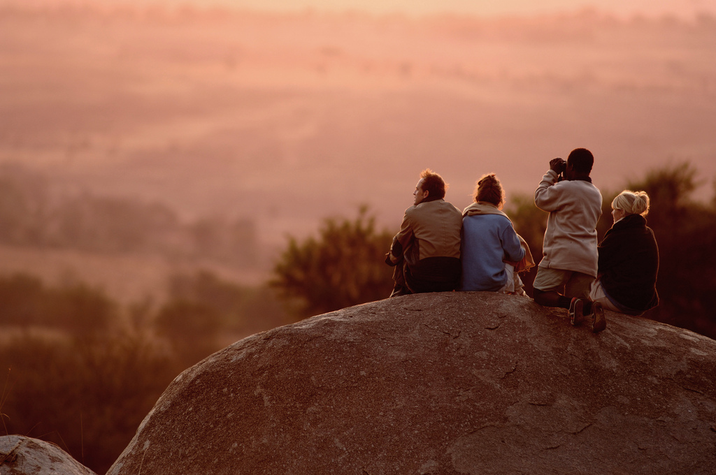 People looking at the national park near Lamai Serengeti