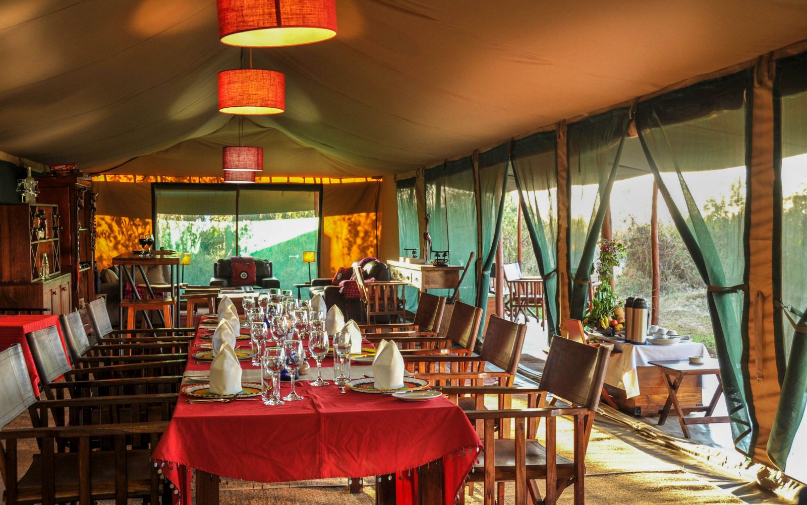 Dining room at Lemala Ngorongoro Tented Camp in Tanzania 