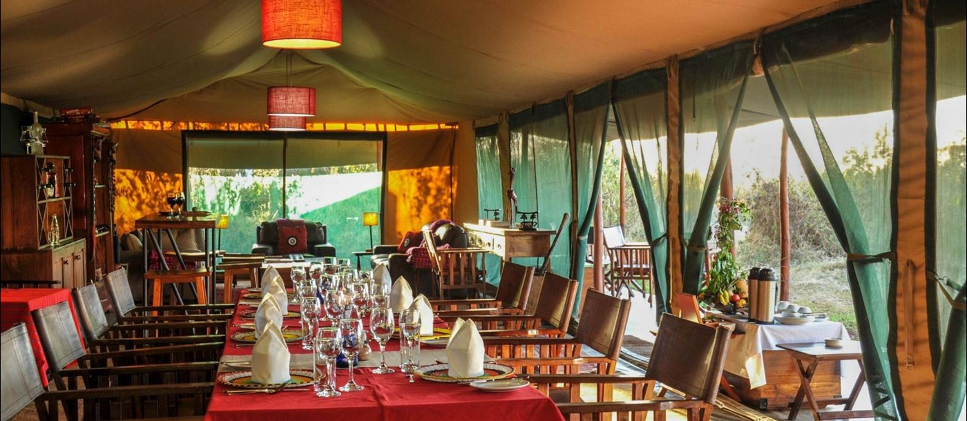 Dining room at Lemala Ngorongoro Tented Camp in Tanzania 