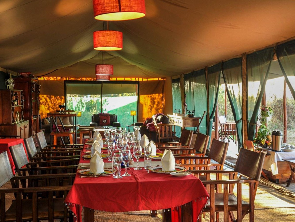Dining room at Lemala Ngorongoro Tented Camp in Tanzania