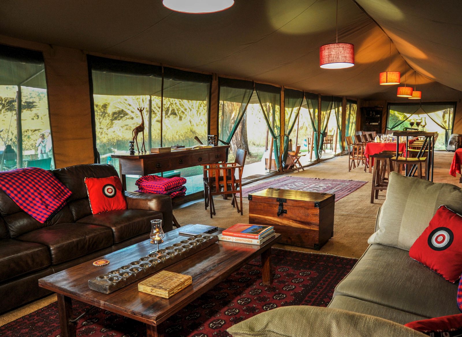 Sitting room at Lemala Ngorongoro Tented Camp in Tanzania 