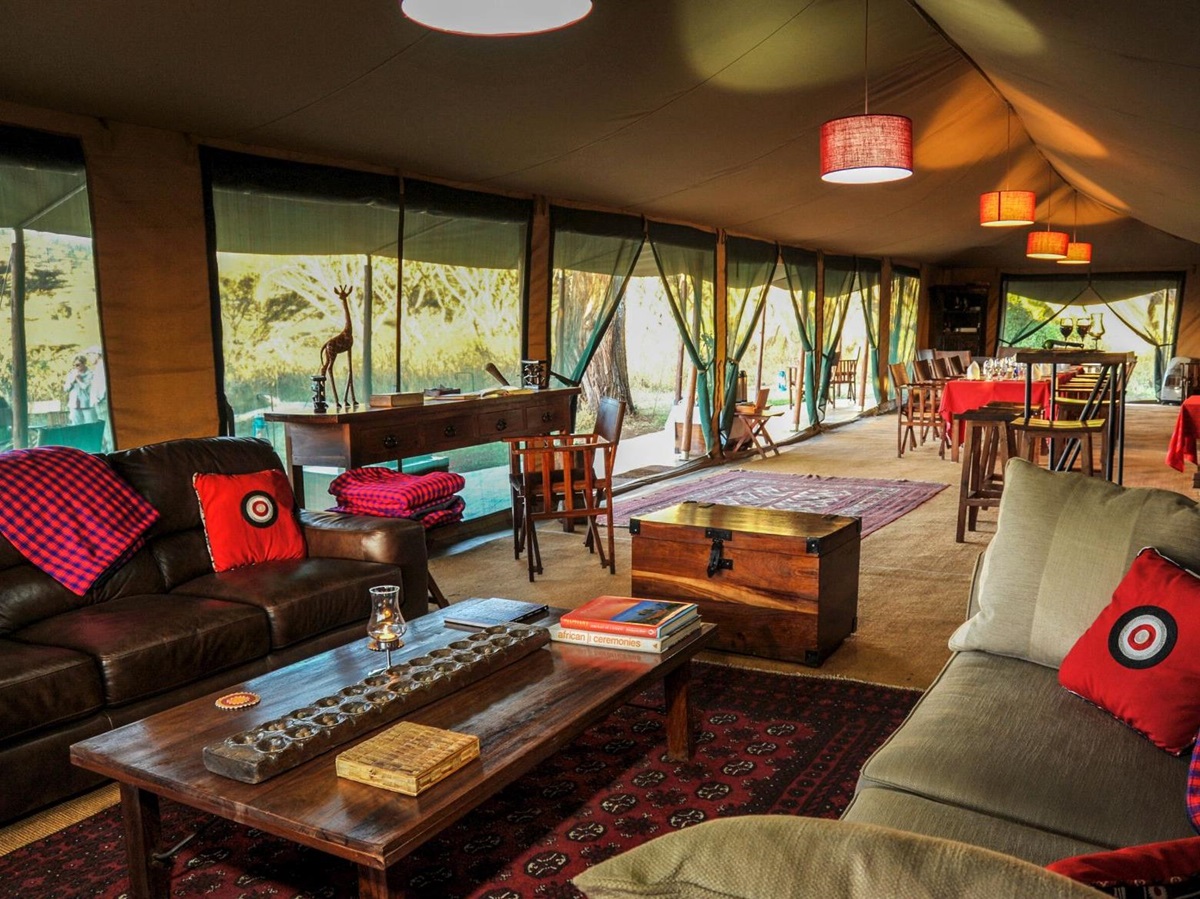 Sitting room at Lemala Ngorongoro Tented Camp in Tanzania