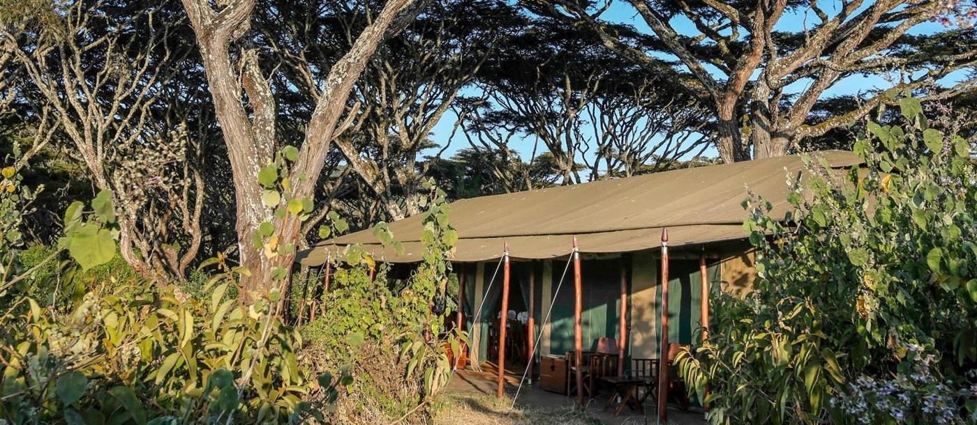 Tent exterior at Lemala Ngorongoro Tented Camp in Tanzania 