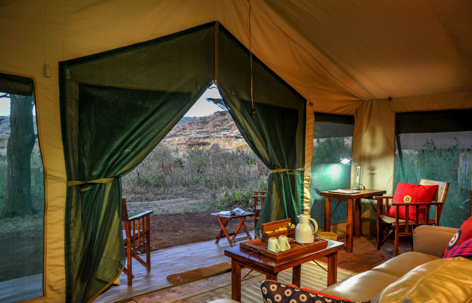 View from the tent at Lemala Ngorongoro Tented Camp in Tanzania 