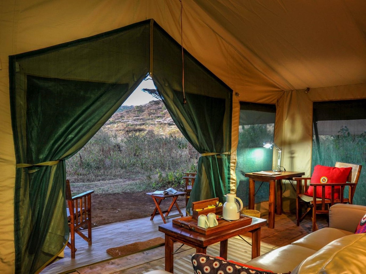 View from the tent at Lemala Ngorongoro Tented Camp in Tanzania