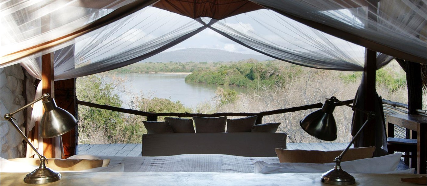 View from bedroom at Sand Rivers Selous in Tanzania 
