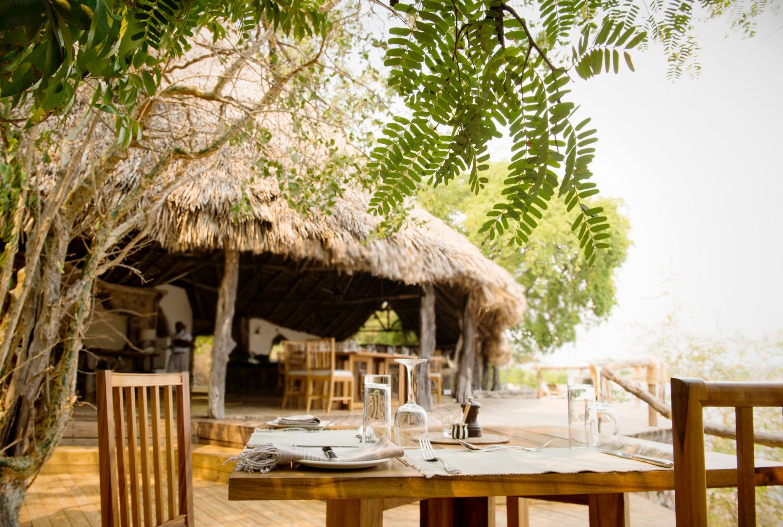 Dining at Sand Rivers Selous in Tanzania 