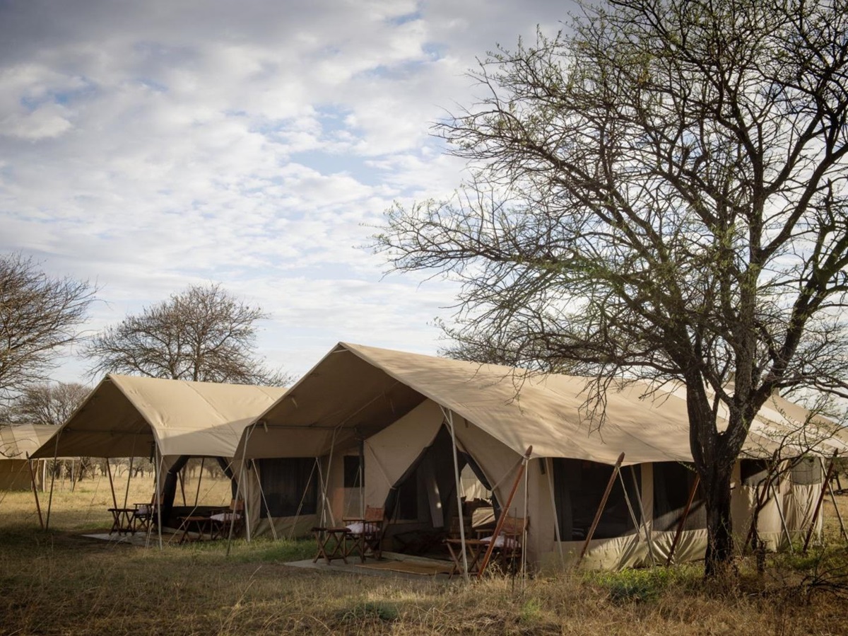 Family tent exterior at Serengeti Safari Camp in Tanzania