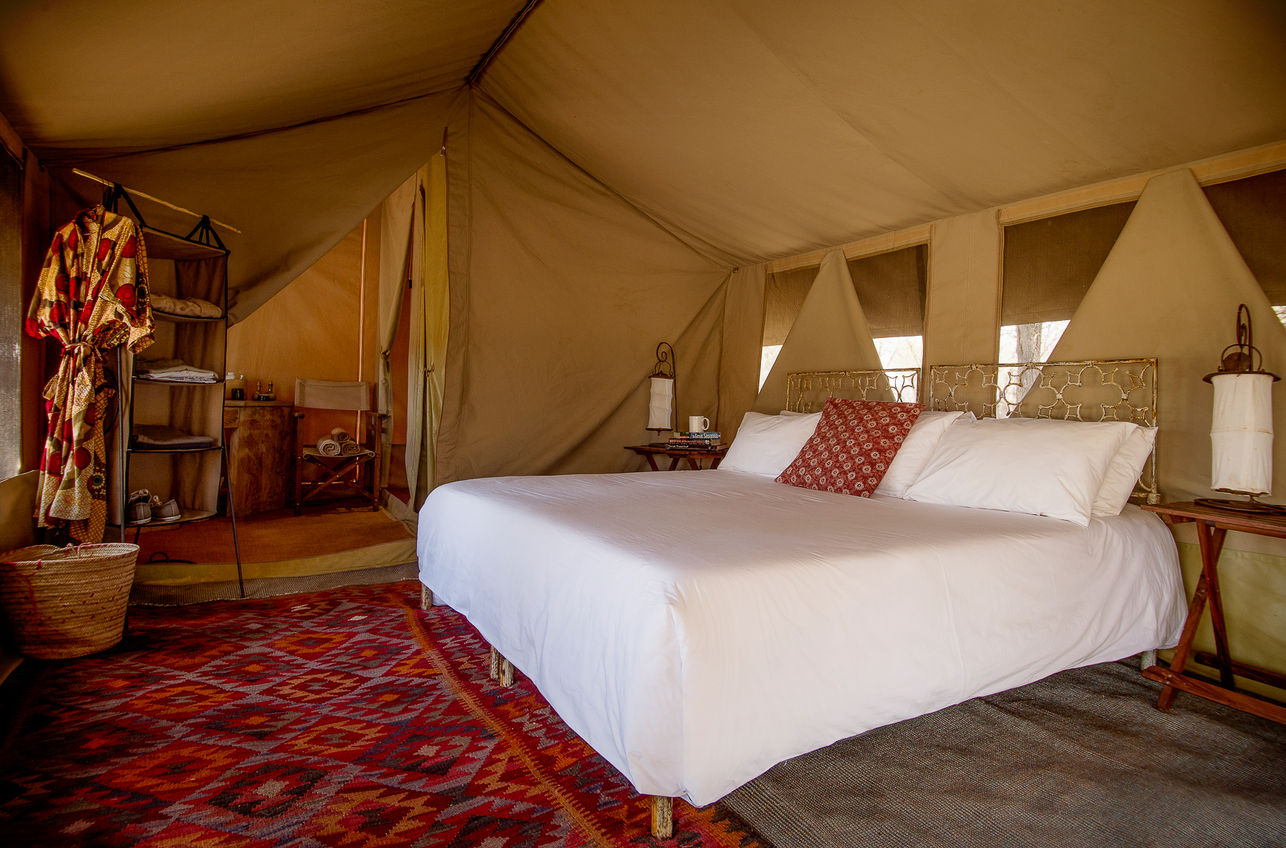 Bedroom at Serian's Serengeti North Mobile Camp