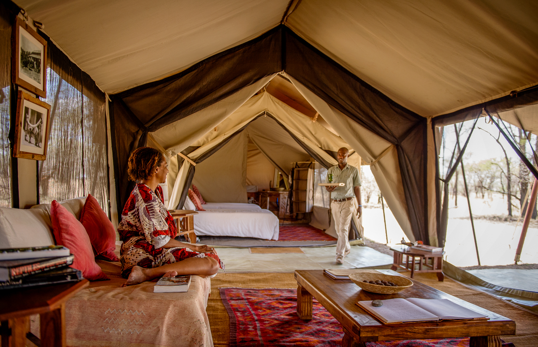 Camp lounge at Serian's Serengeti North Mobile Camp