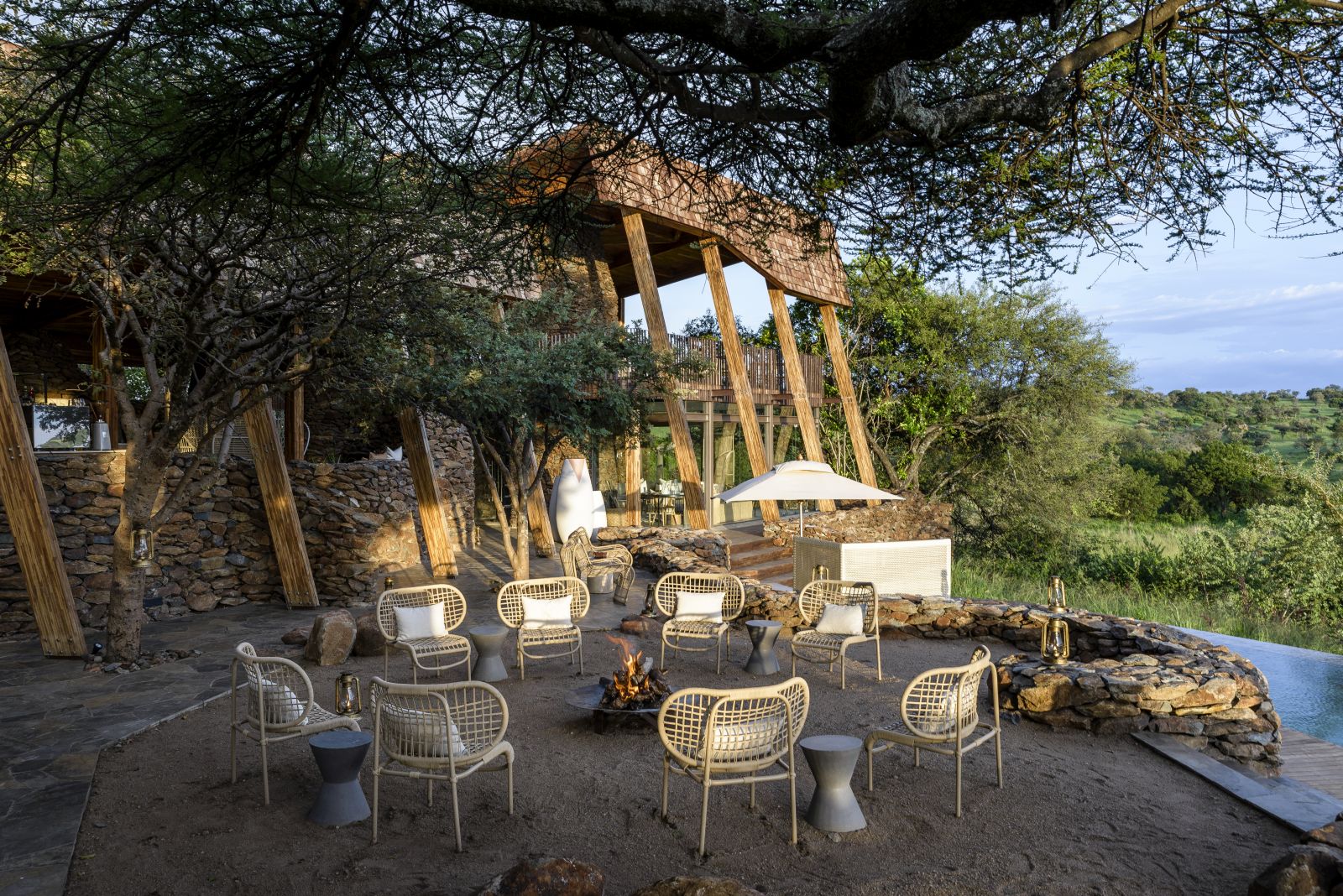 Campfire at Singita Faru Faru Lodge in Tanzania 
