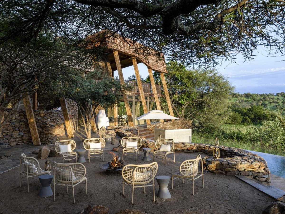 Campfire at Singita Faru Faru Lodge in Tanzania