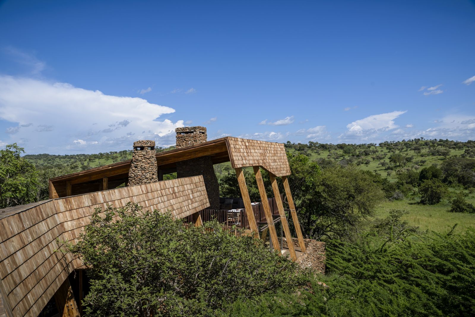 Lodge exterior at Singita Faru Faru Lodge in Tanzania