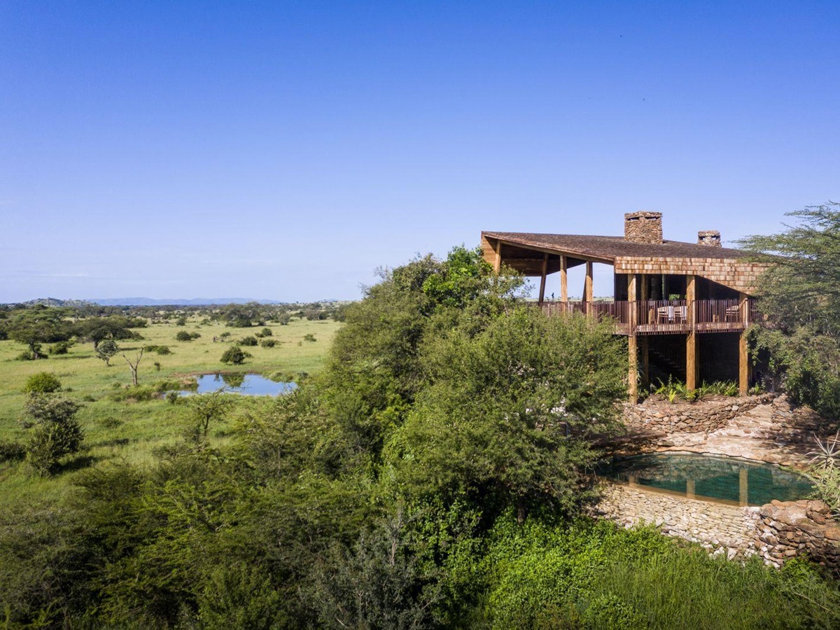 View of lodge at Singita Faru Faru Lodge in Tanzania