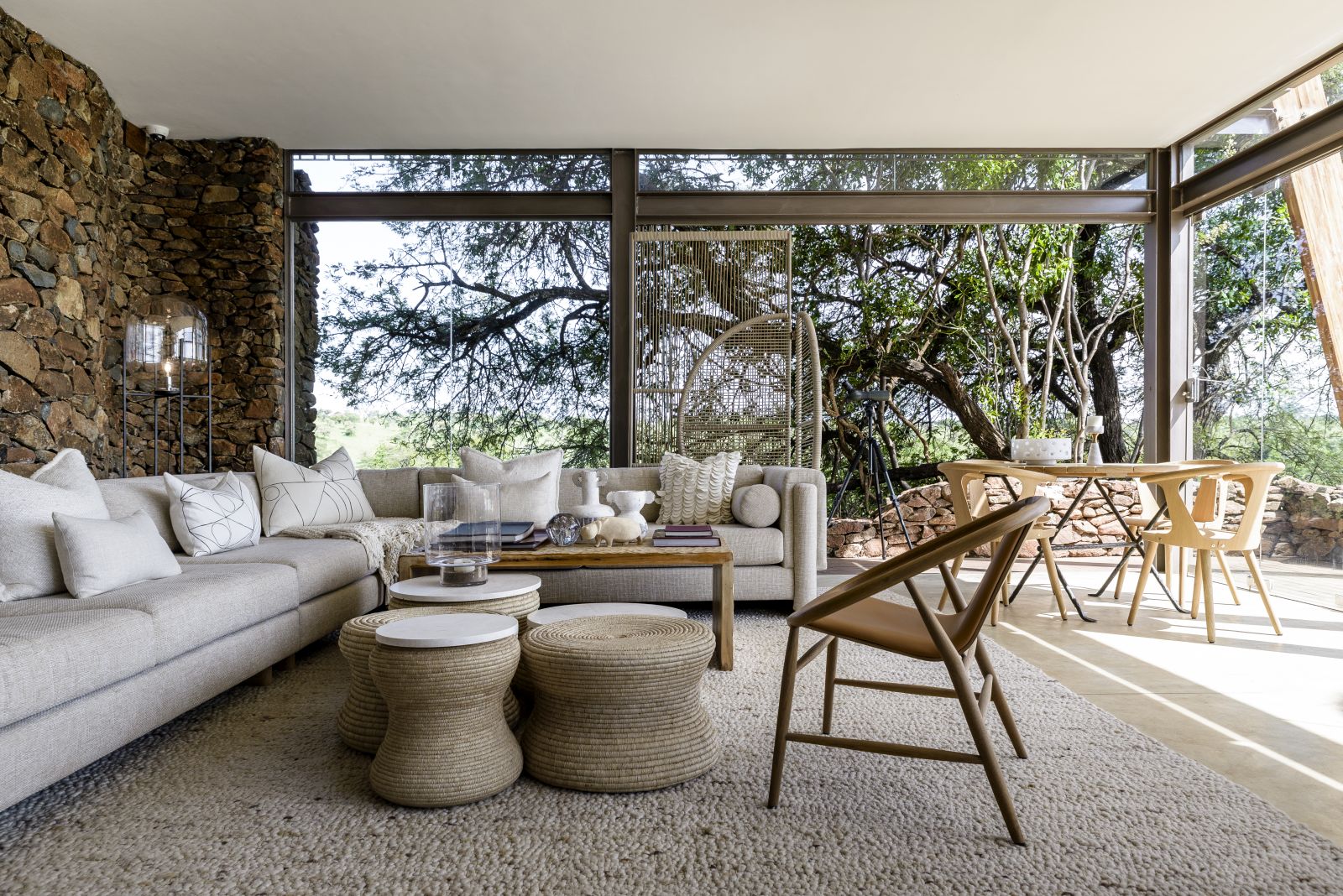 Sitting area at Singita Faru Faru Lodge in Tanzania