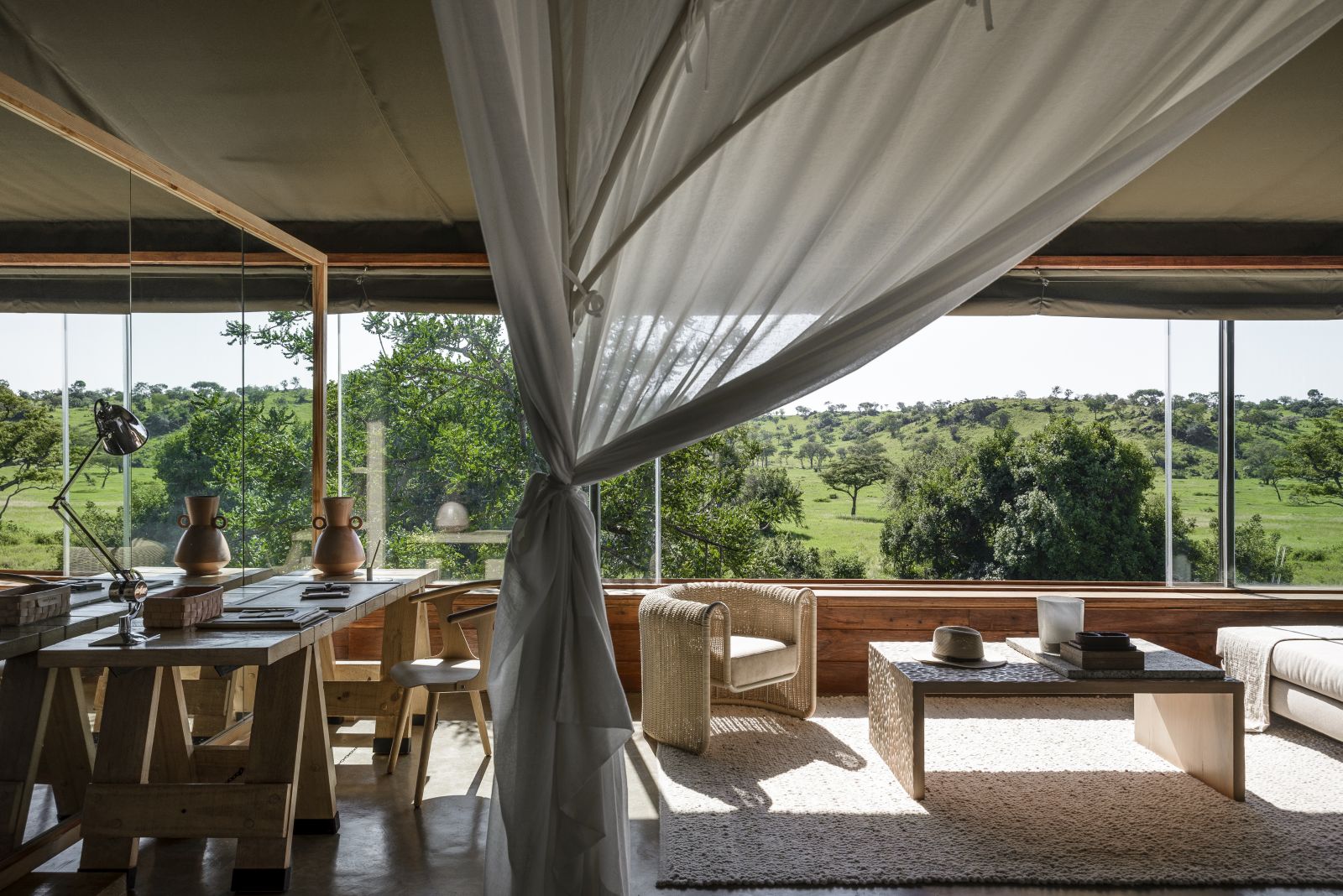 Suite interior at Singita Faru Faru Lodge in Tanzania