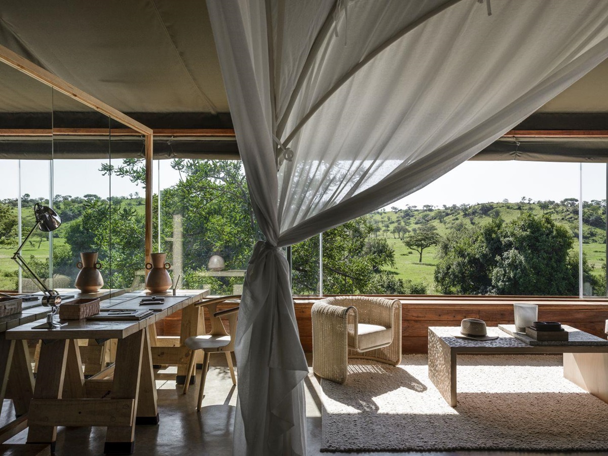 Suite interior at Singita Faru Faru Lodge in Tanzania