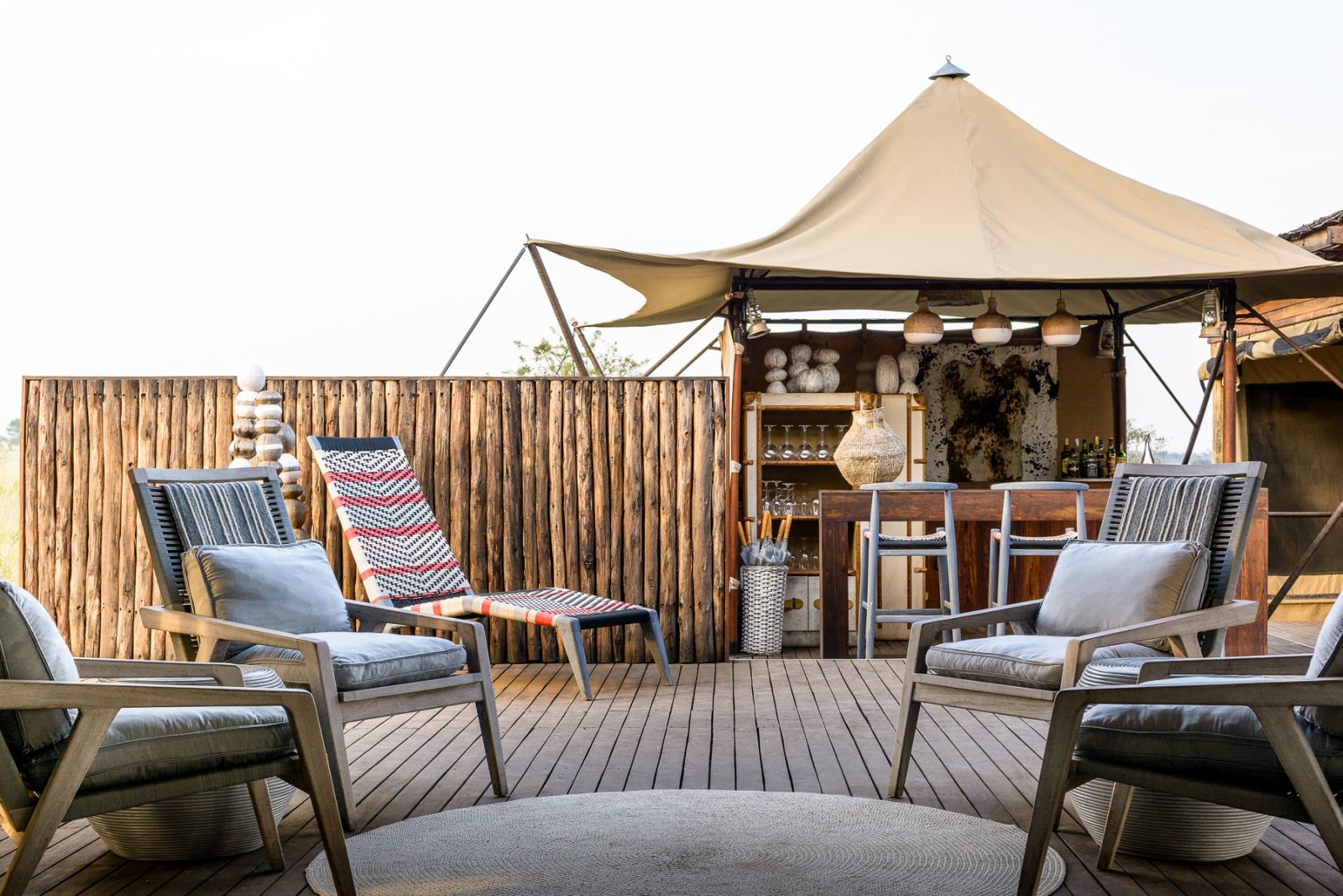 Bar area at Singita Mara River Tented Camp in Tanzania 
