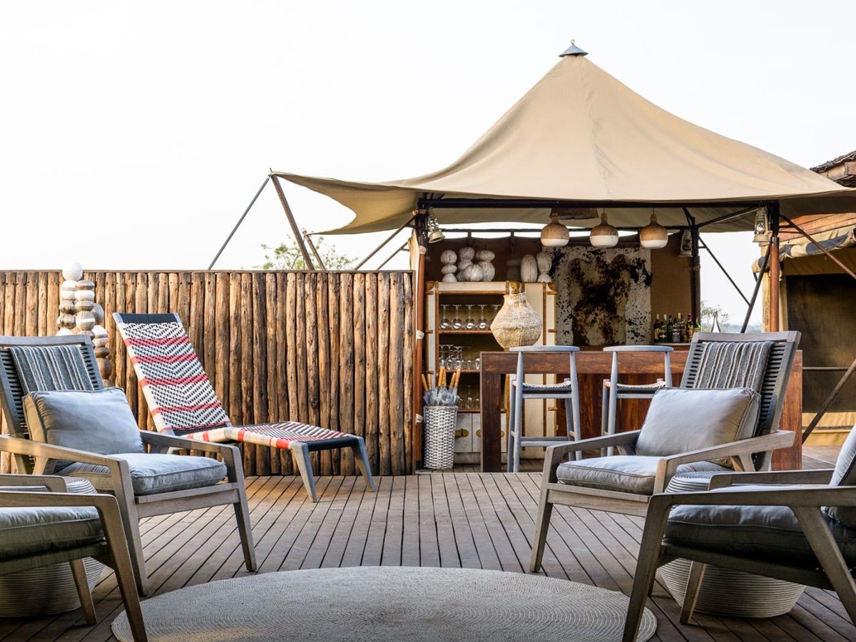 Bar area at Singita Mara River Tented Camp in Tanzania