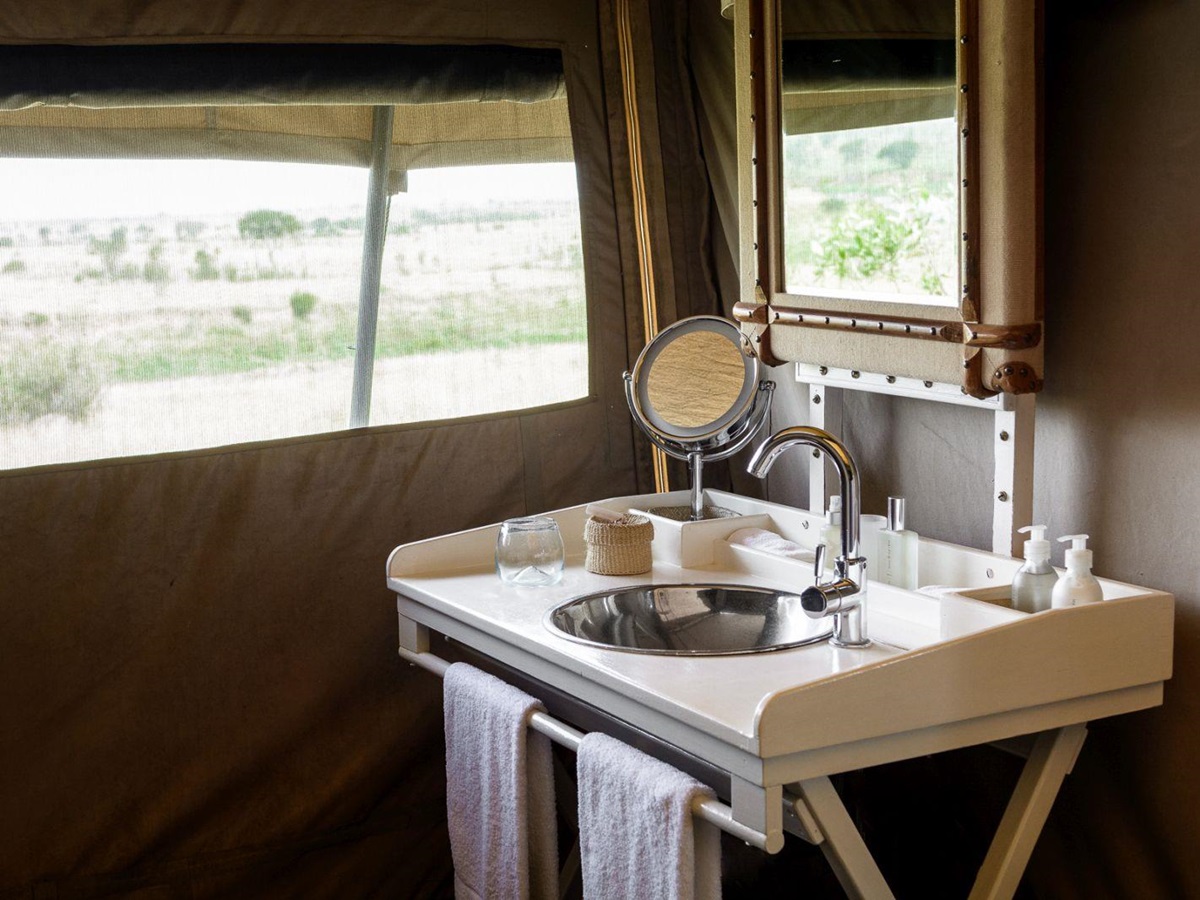 Bathroom at Singita Mara River Tented Camp in Tanzania