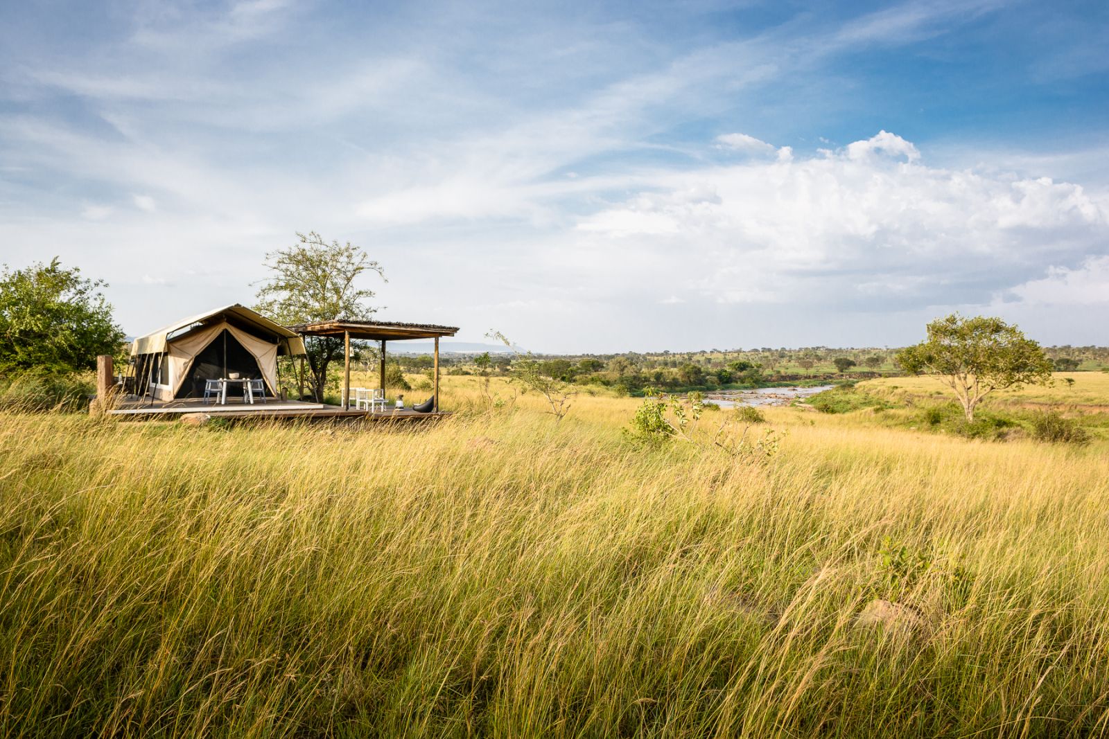 Tent exterior at Singita Mara River Tented Camp in Tanzania 