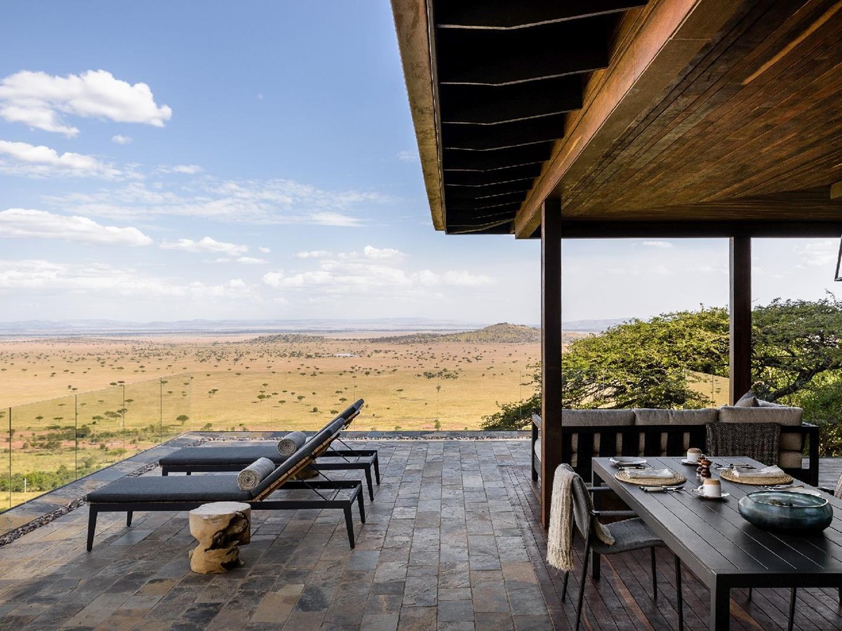 Views from the terrace of a Hillside Suite at Singita Sasakwa Lodge in Tanzania