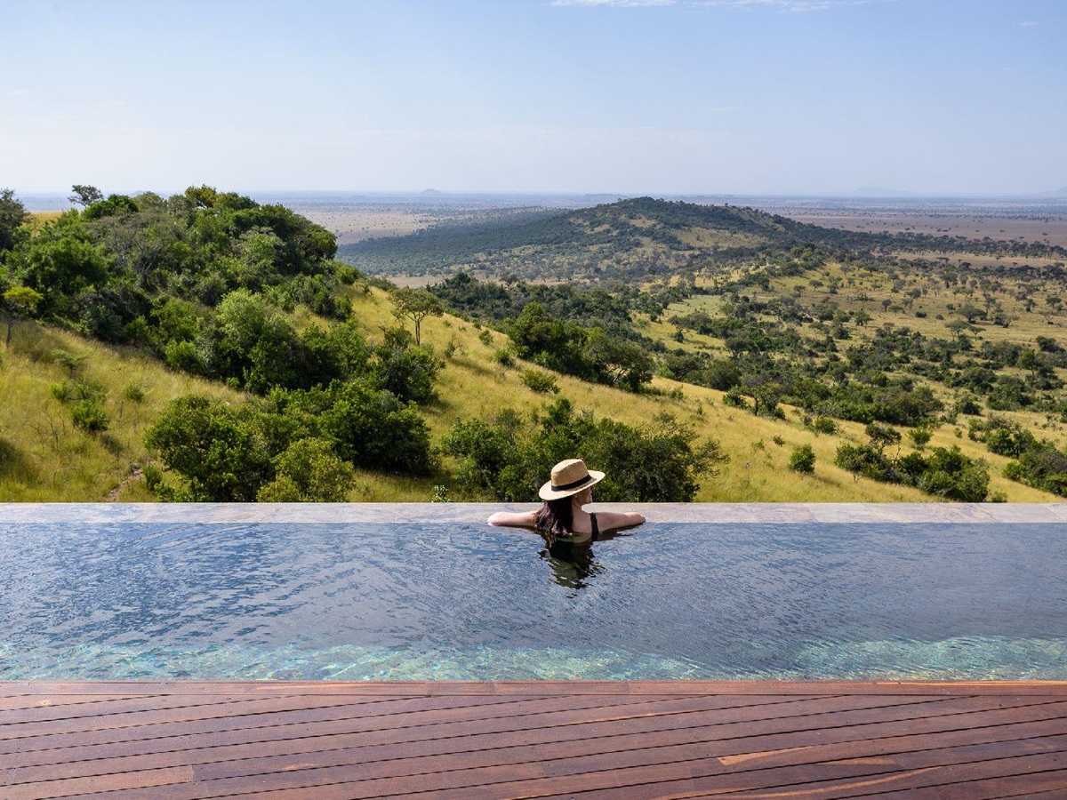 Private pool of Hillside Suite at Singita Sasakwa Lodge in Tanzania