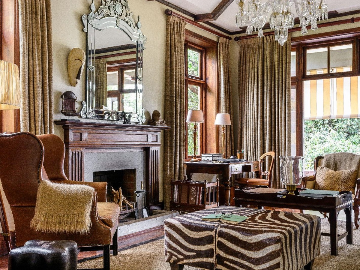 Guest lounge at Singita Sasakwa Lodge in Tanzania