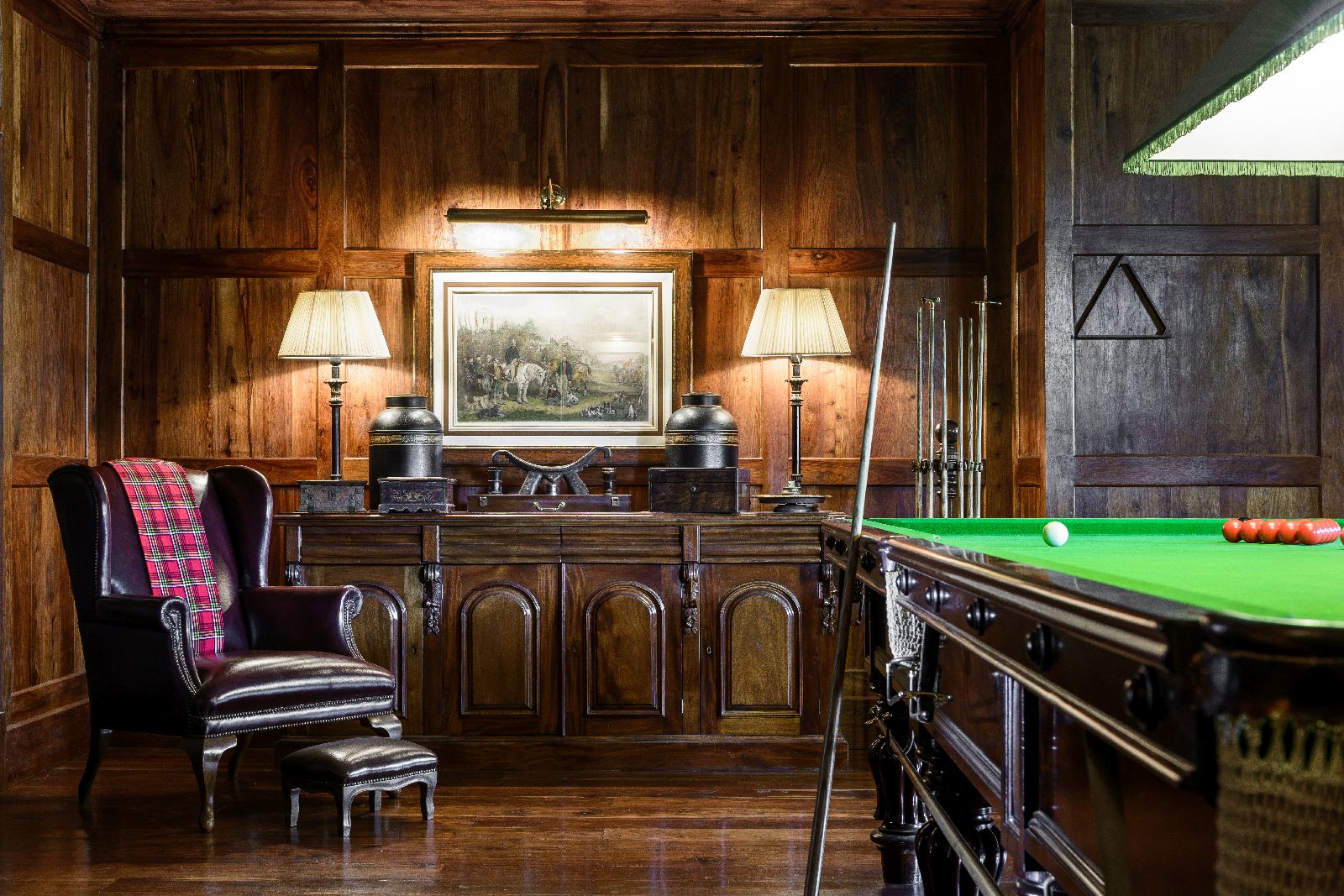 Snooker table at Singita Sasakwa Lodge in Tanzania