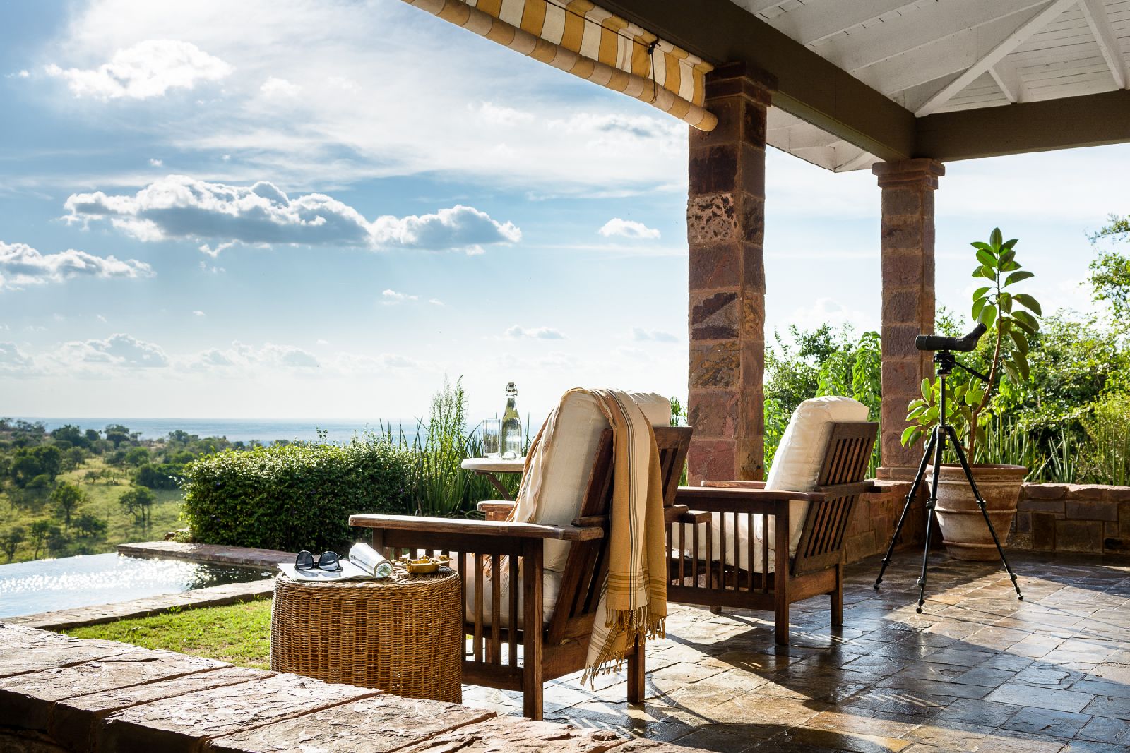 Suite with terrace and  private pool at Singita Sasakwa Lodge in Tanzania