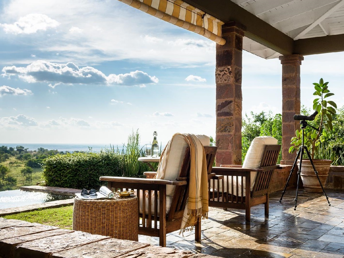 Suite with terrace and private pool at Singita Sasakwa Lodge in Tanzania