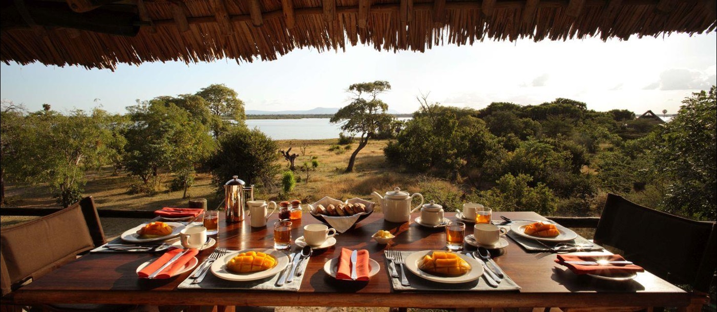 Breakfast with a view at Siwandu in Tanzania 