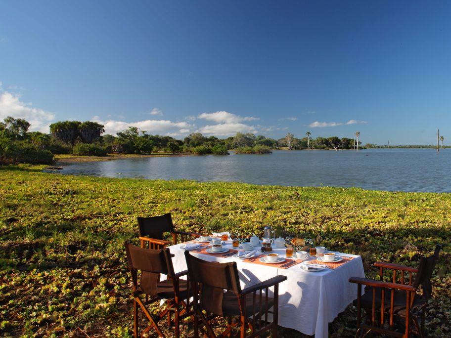 Bush breakfast at Siwandu in Tanzania