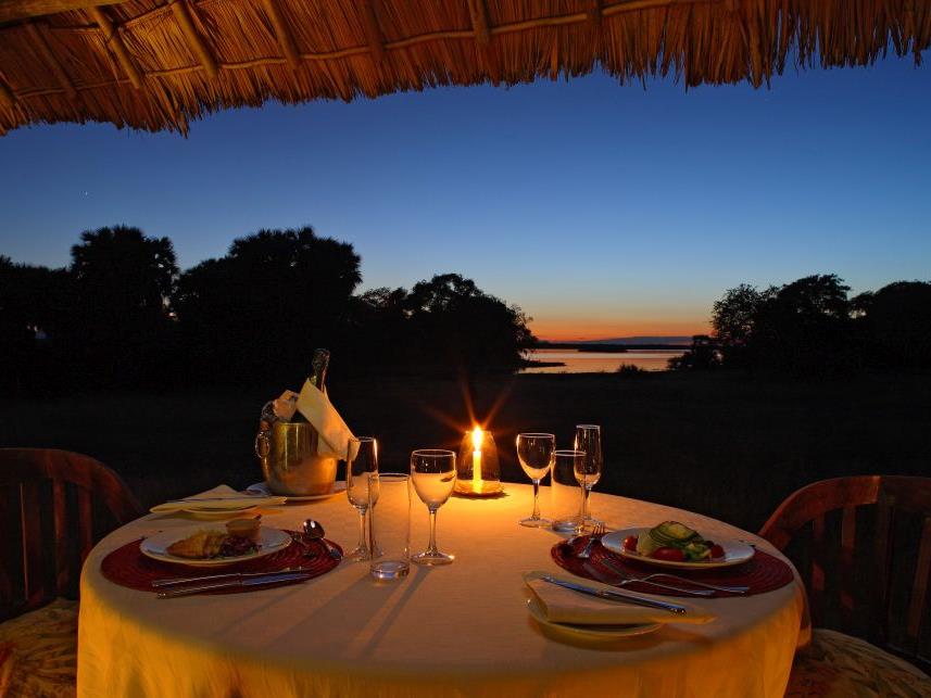 Private dining at night at Siwandu in Tanzania