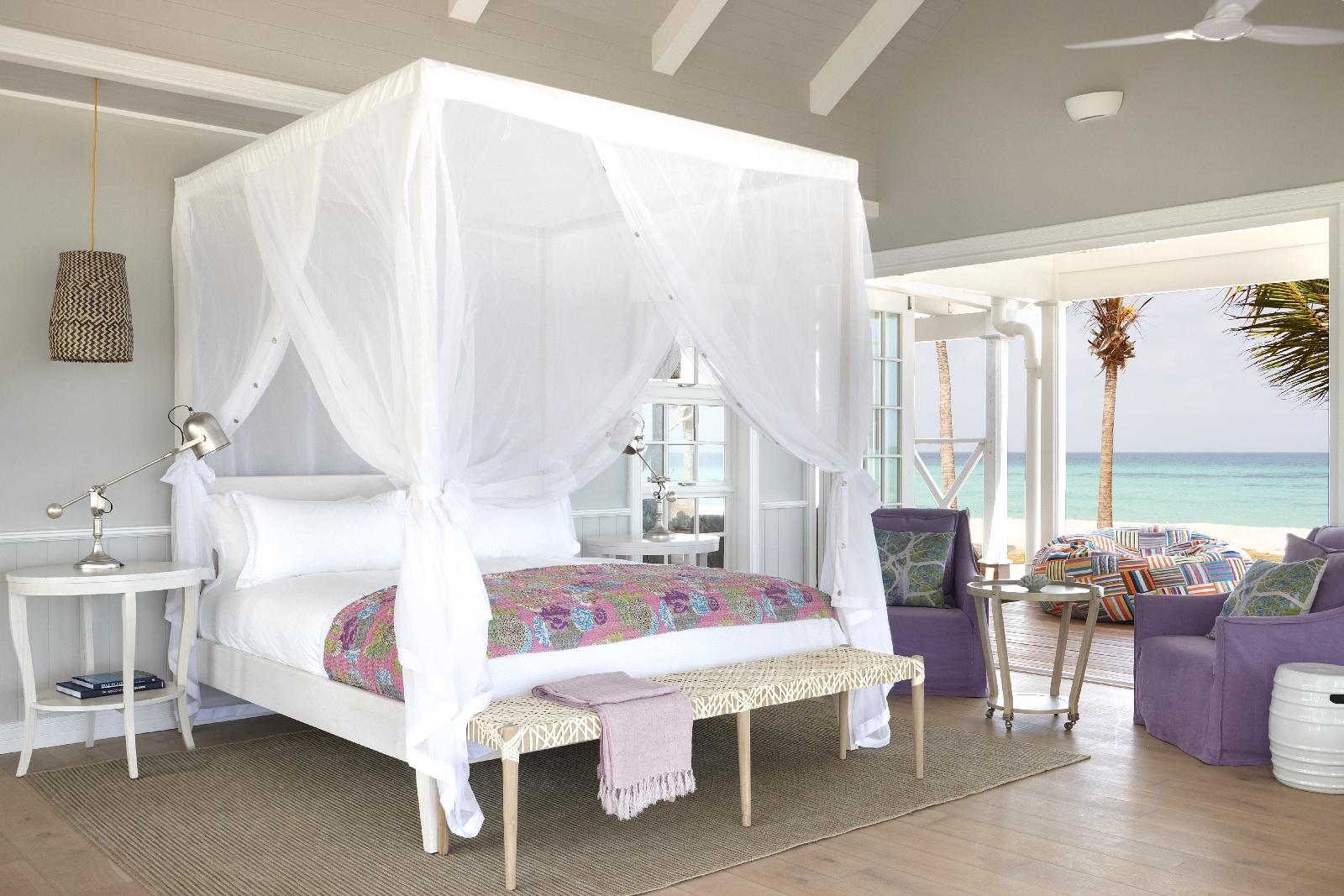 A double bedroom with beach access on Thanda Island, Zanzibar