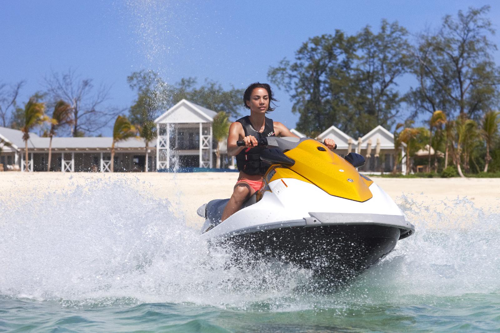 Jet skiing at Thanda Island, Zanzibar