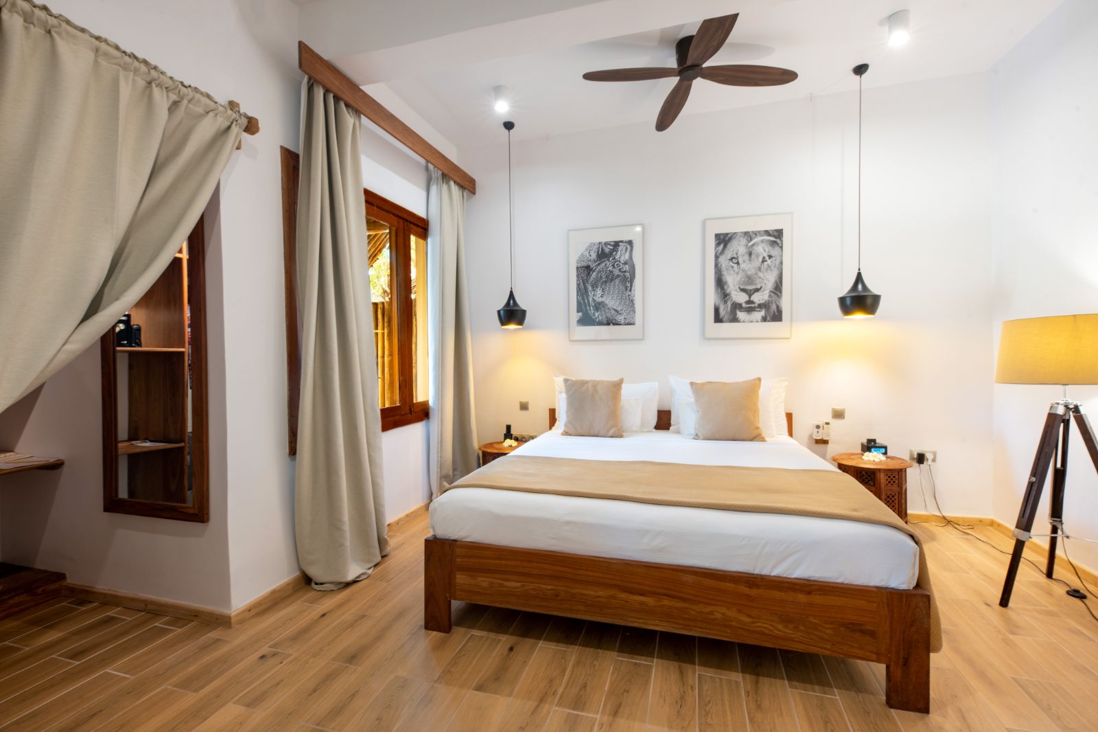 Double guest bed at White Sands resort in Zanzibar