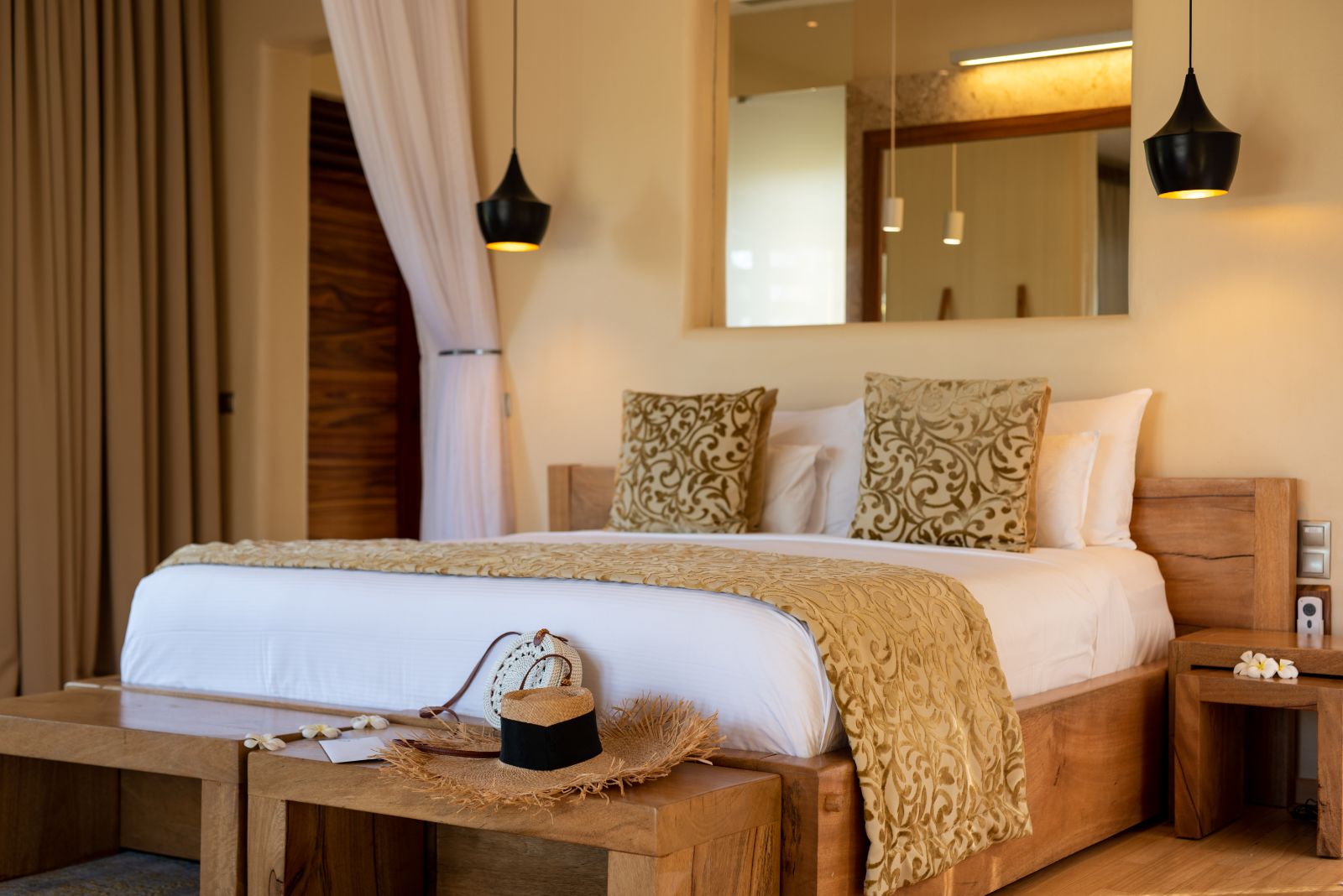Double bed at White Sands resort in Zanzibar