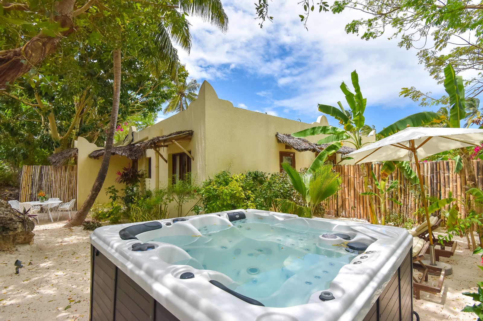 Hot tub at White Sands resort in Zanzibar