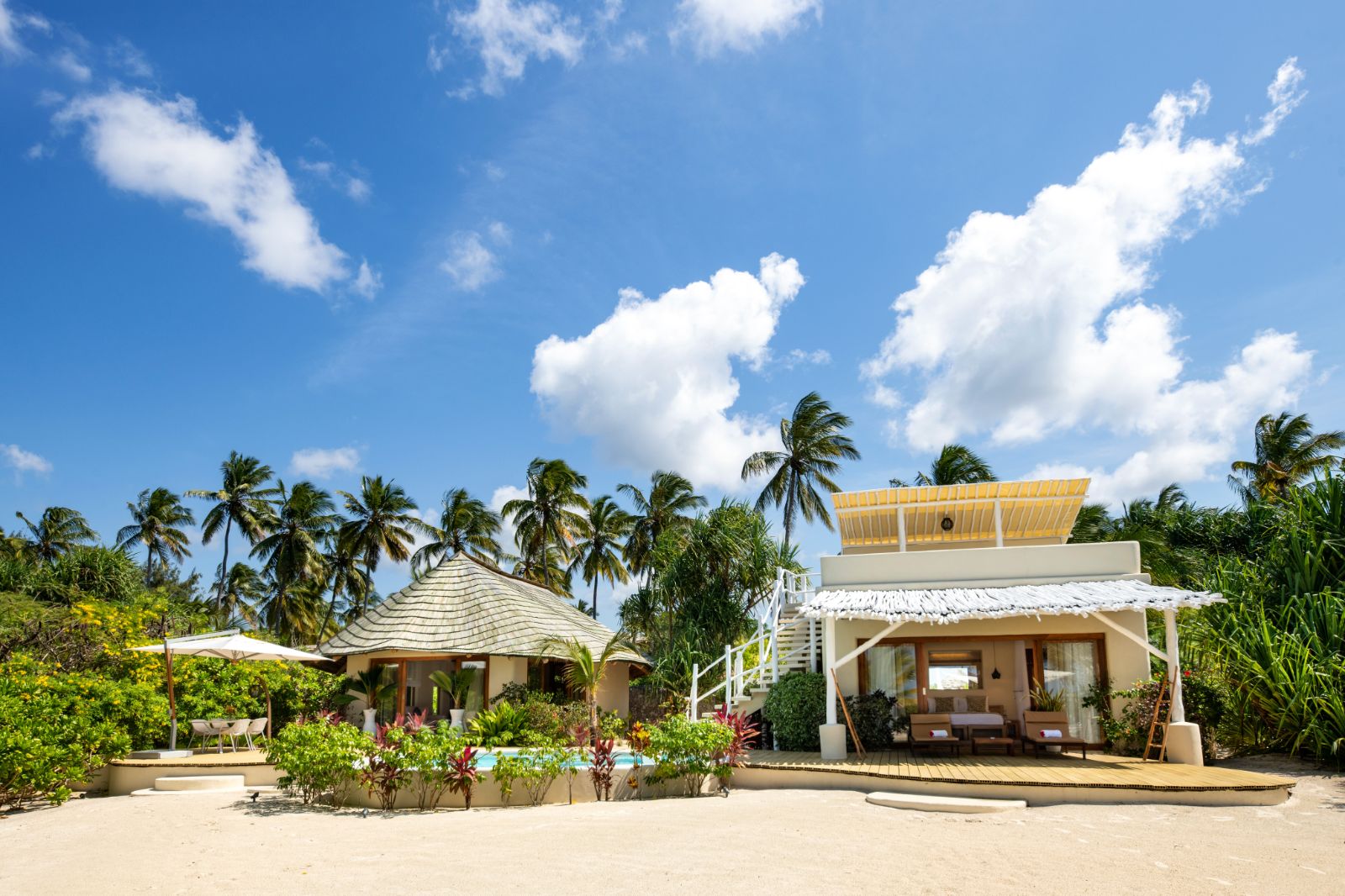 Exterior of villa at White Sands resort in Zanzibar