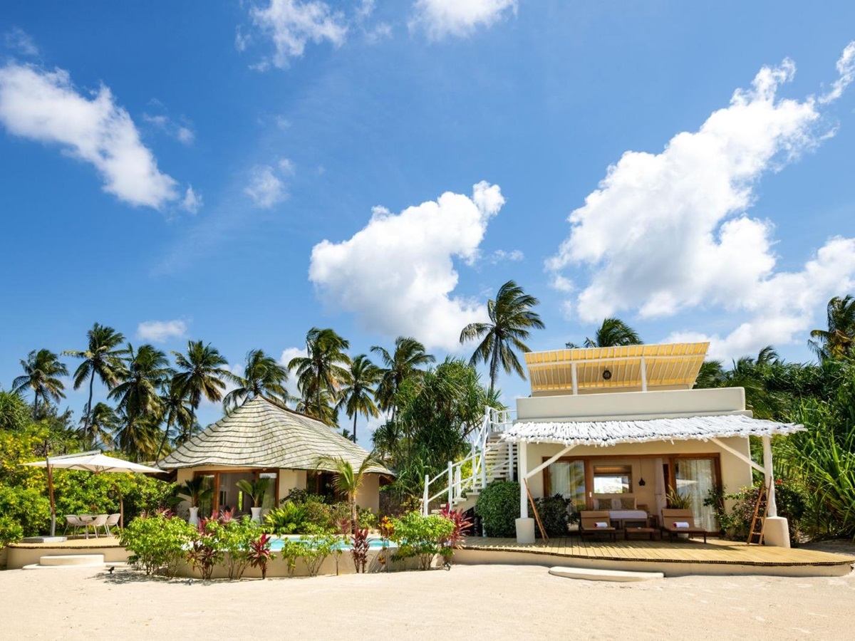 Exterior of villa at White Sands resort in Zanzibar