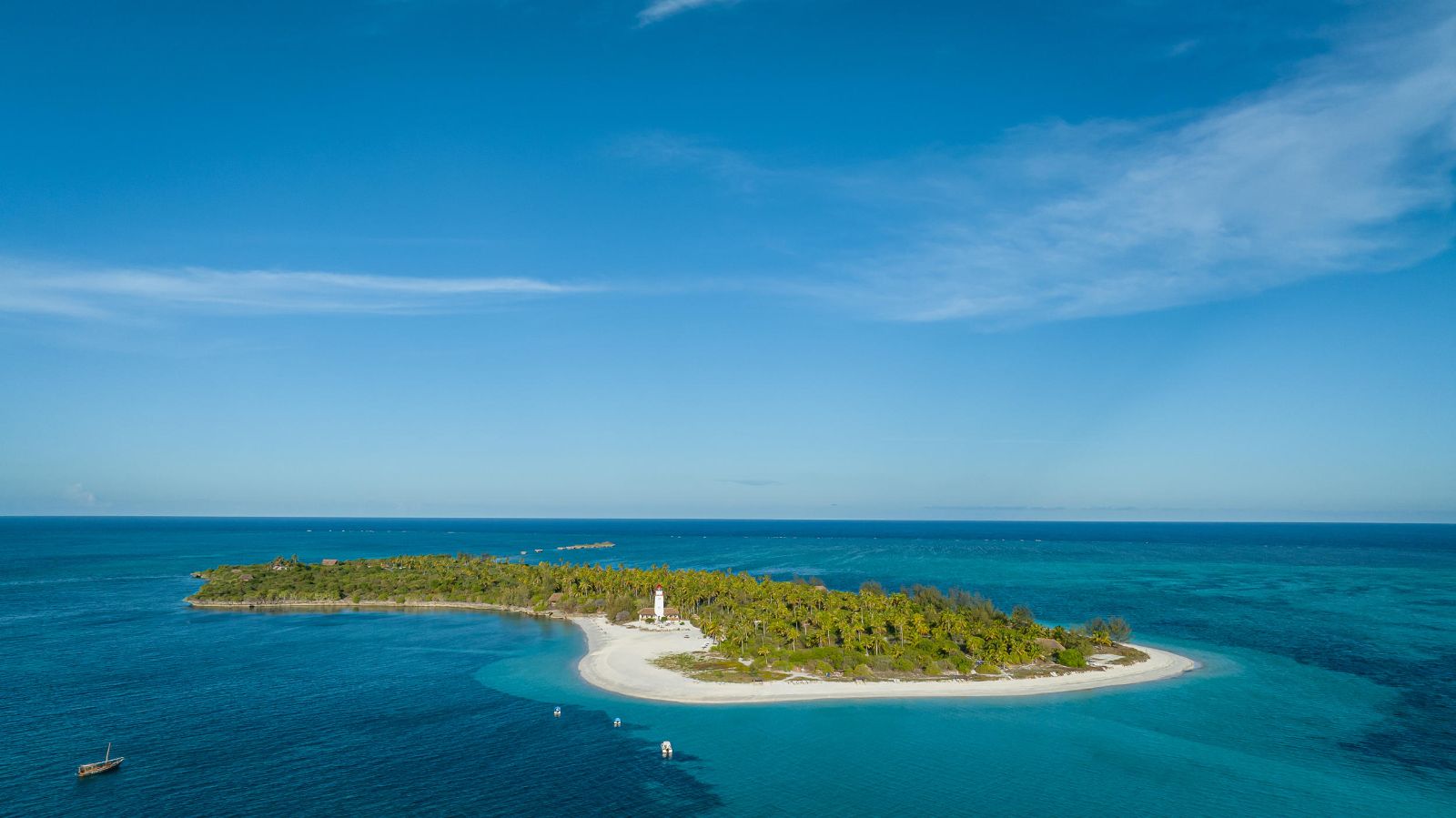 Aerial view of Fanjove Island in Tanzania