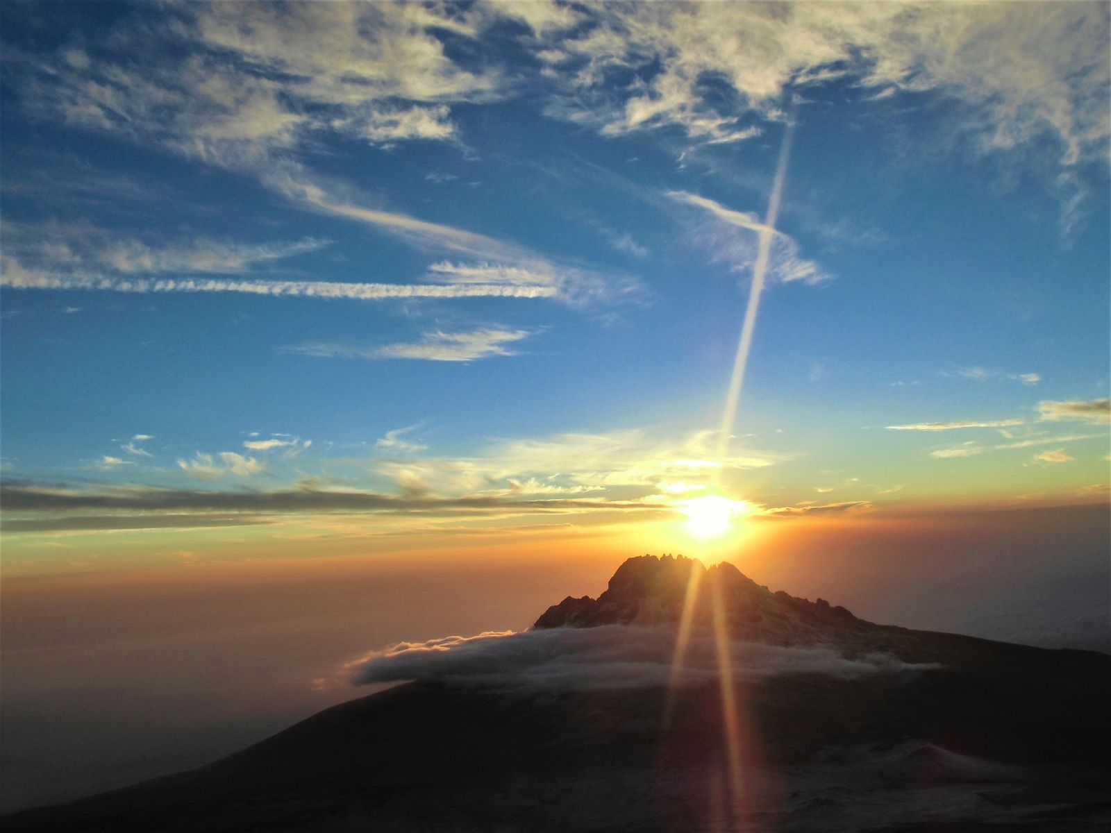 Sunrise at the summit of Mount Kilimanjaro in Tanzania