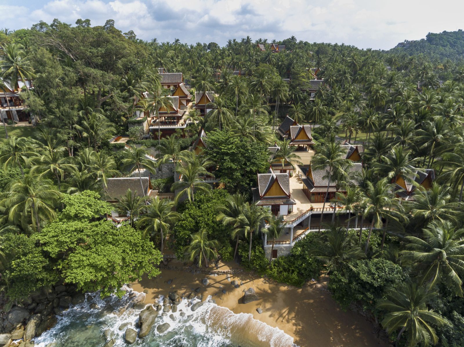 Aerial view of luxury resort Amanpuri