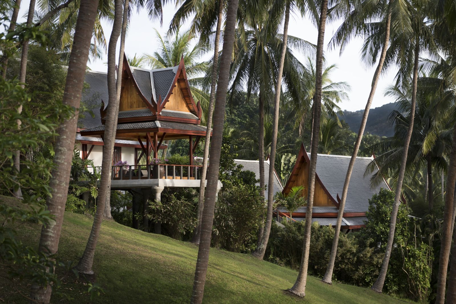 Exterior view of villas at luxury resort Amanpuri