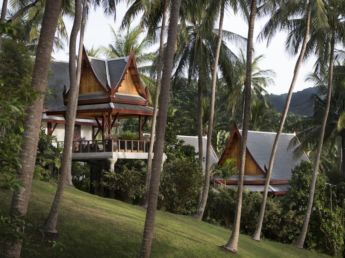 Exterior view of villas at luxury resort Amanpuri